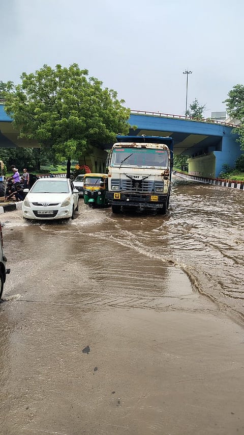 Waterlogging at Ring Road in Delhi